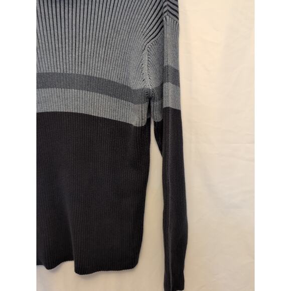 H&H M men's turtleneck gray navy block sweater long sleeve ribbed Australia Made - Picture 5 of 10